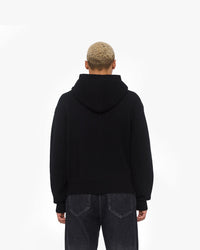 V-LOGO KNIT ZIP HOODIE BLACK