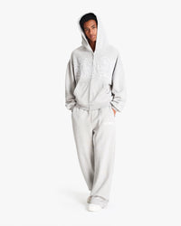 GRAFFITI ZIP-HOODIE GREY MELANGE