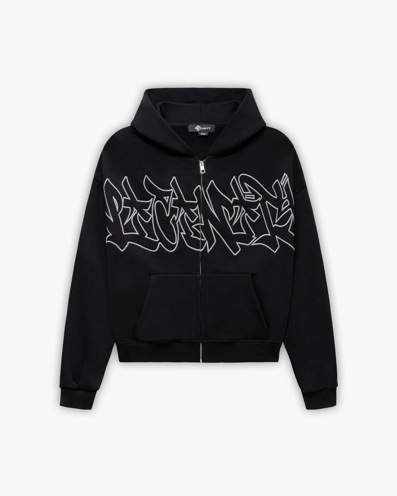 GRAFFITI ZIP-HOODIE BLACK