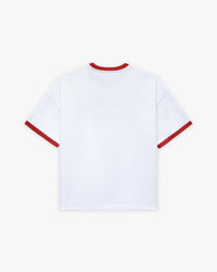 SIGNATURE TEE WHITE/RED