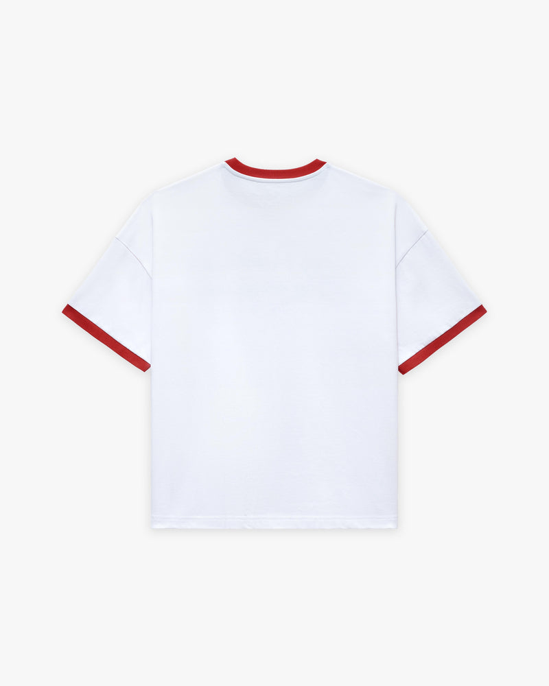 SIGNATURE TEE WHITE/RED