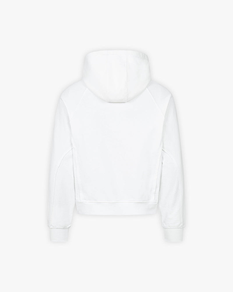 INSIDE OUT ZIP HOODIE WHITE
