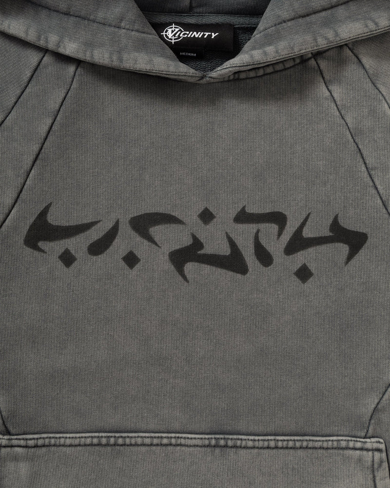 ACID WASHED HOODIE LIGHT GREY