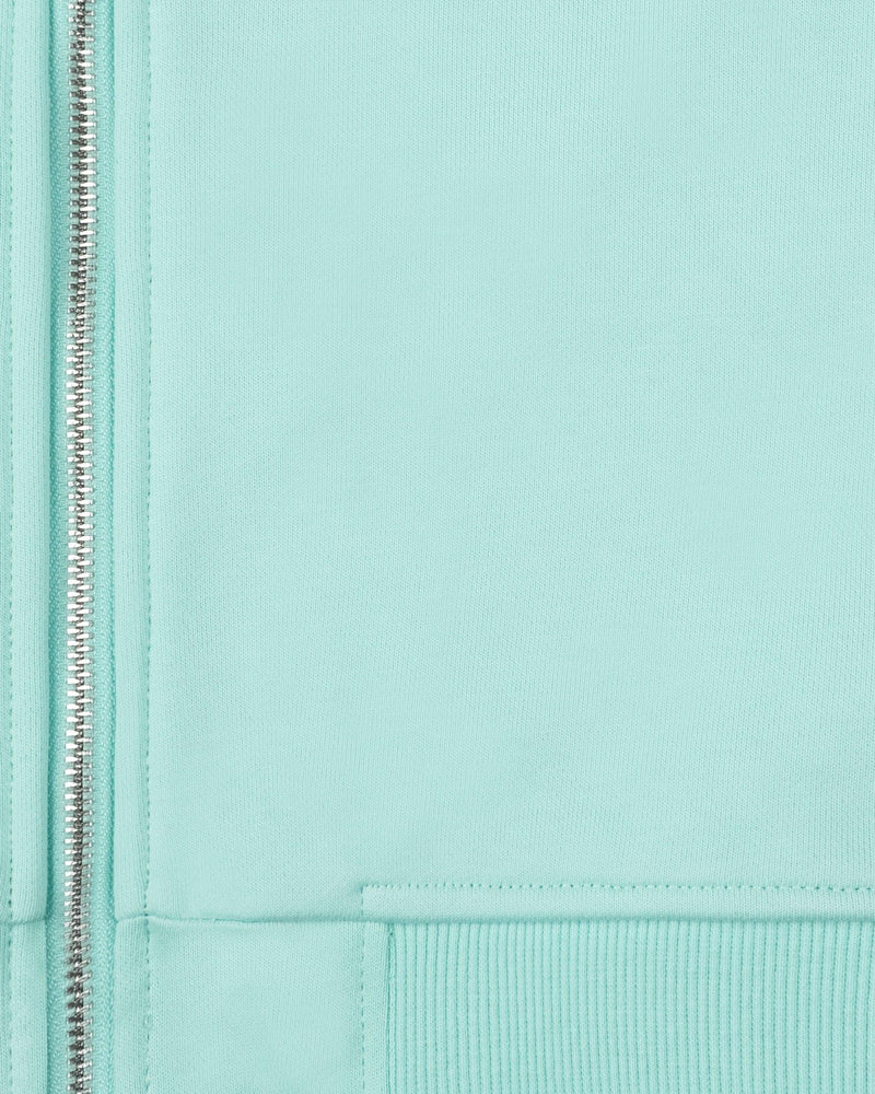INSIDE OUT ZIP HOODIE TURQUOISE