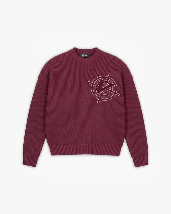 V-LOGO KNITWEAR DARK CHERRY