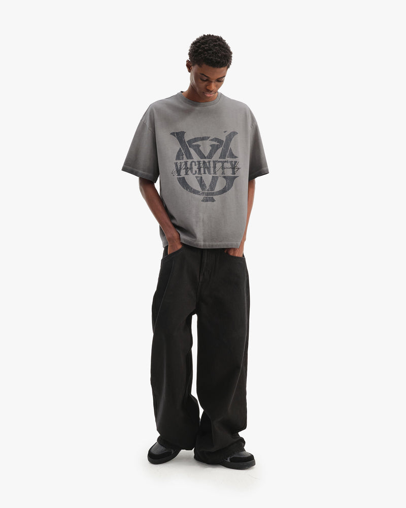 INITIALS TEE DARK GREY