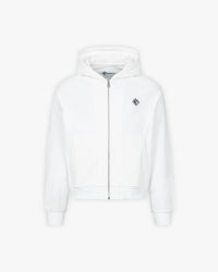 INSIDE OUT ZIP HOODIE WHITE