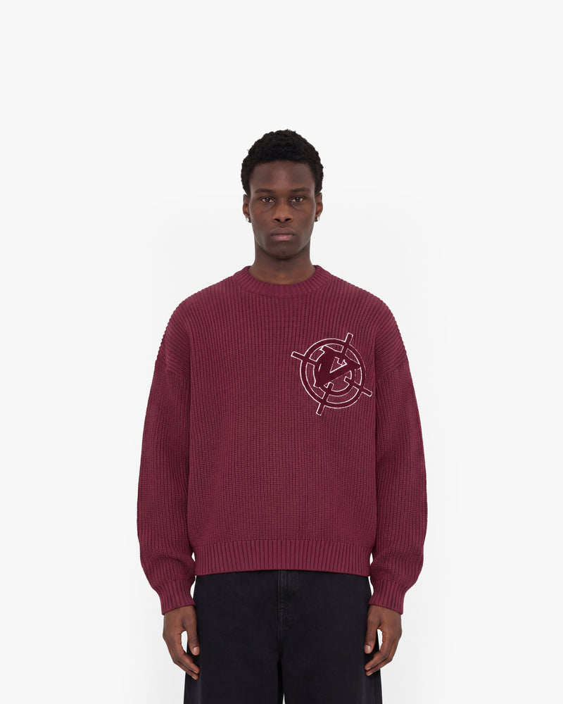 V-LOGO KNITWEAR DARK CHERRY