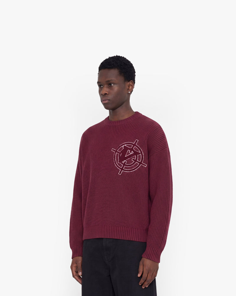 V-LOGO KNITWEAR DARK CHERRY