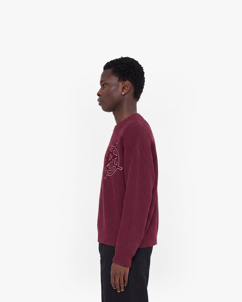 V-LOGO KNITWEAR DARK CHERRY