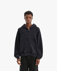 SIGNATURE ZIP HOODIE VINTAGE BLACK