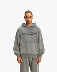 ACID WASHED HOODIE LIGHT GREY