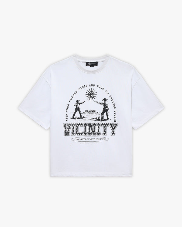 SIX SHOOTER DUEL TEE WHITE