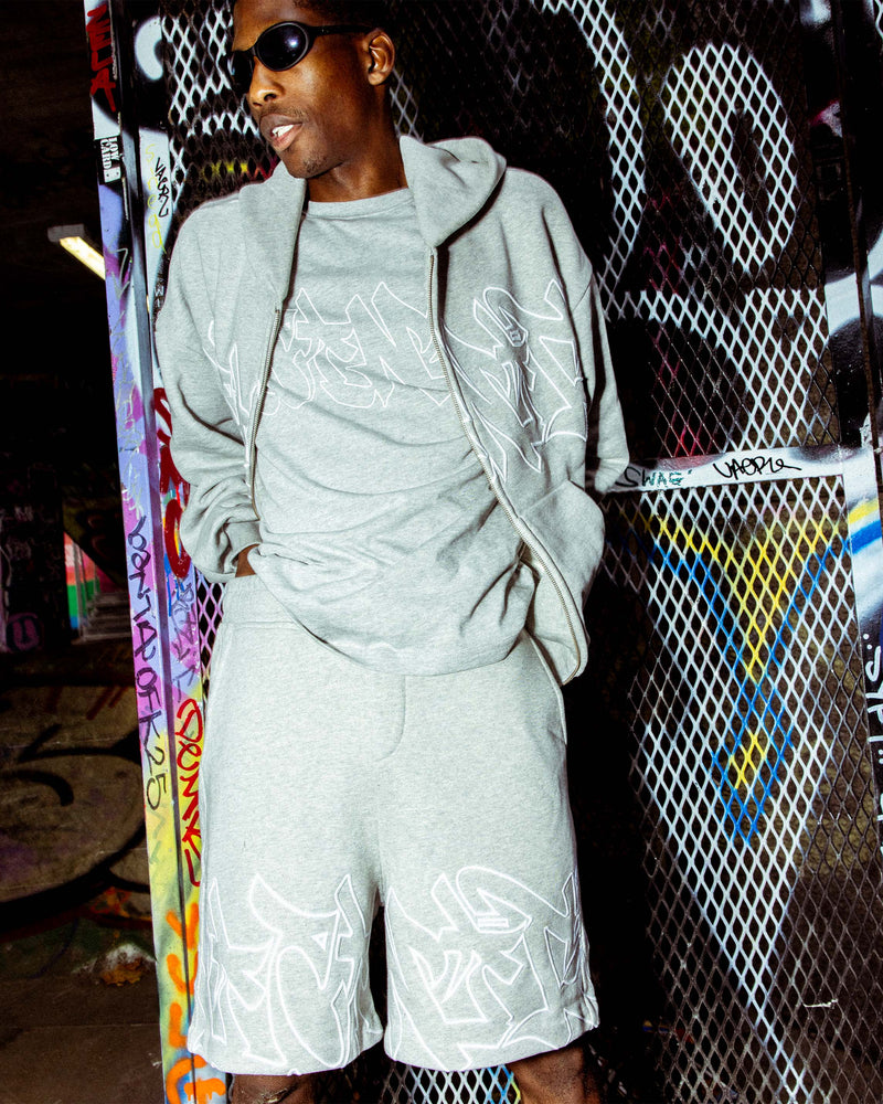 GRAFFITI SHORTS GREY MELANGE