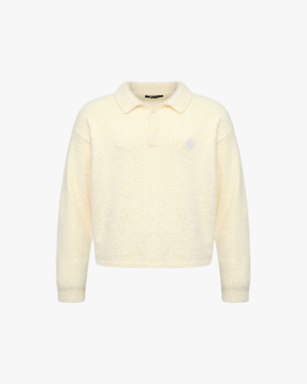 FAUX MINK POLO SWEATER CREAM