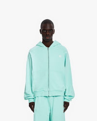 INSIDE OUT ZIP HOODIE TURQUOISE