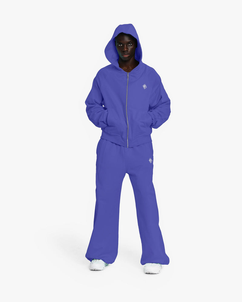 INSIDE OUT ZIP HOODIE OCEAN BLUE
