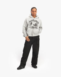 SHOOTING HOUSE ZIP HOODIE LIGHT GREY