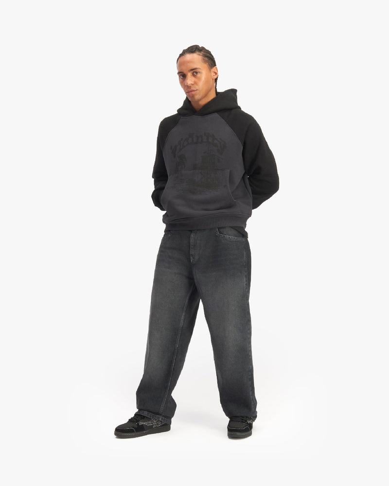 BICOLOR SHOOTING HOUSE HOODIE DARK GREY/BLACK