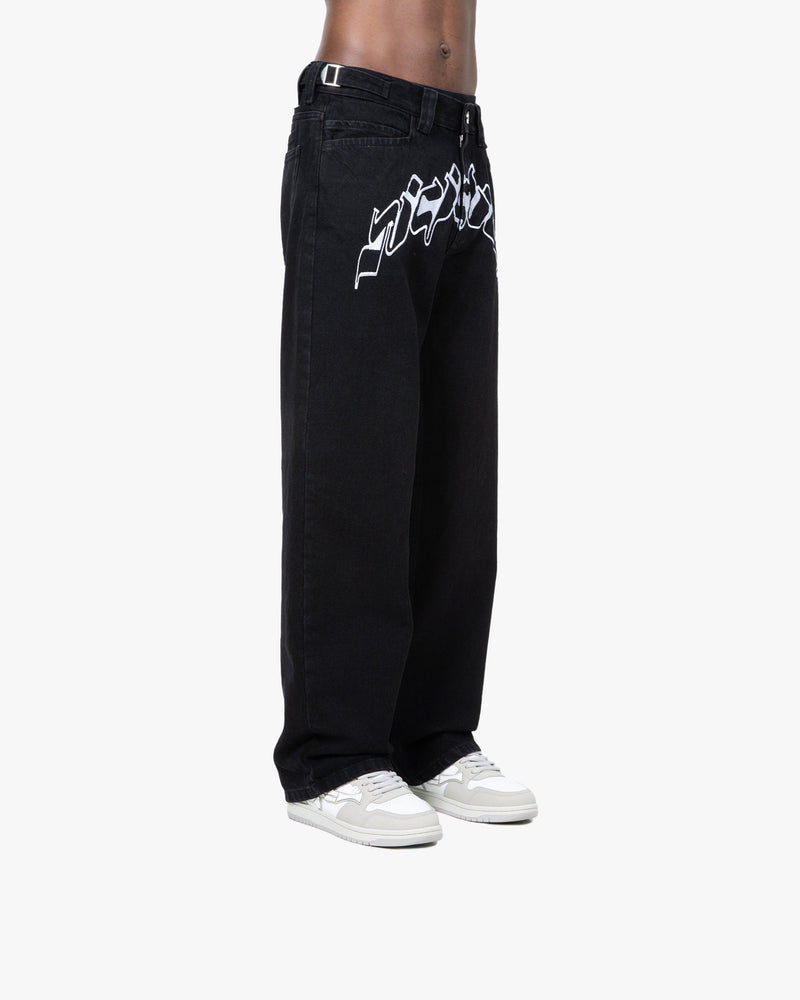 OUTLINED MIRAGE DENIM BLACK / WHITE