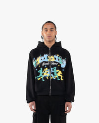 SPORTS TEAM INSIDE OUT ZIP HOODIE BLACK